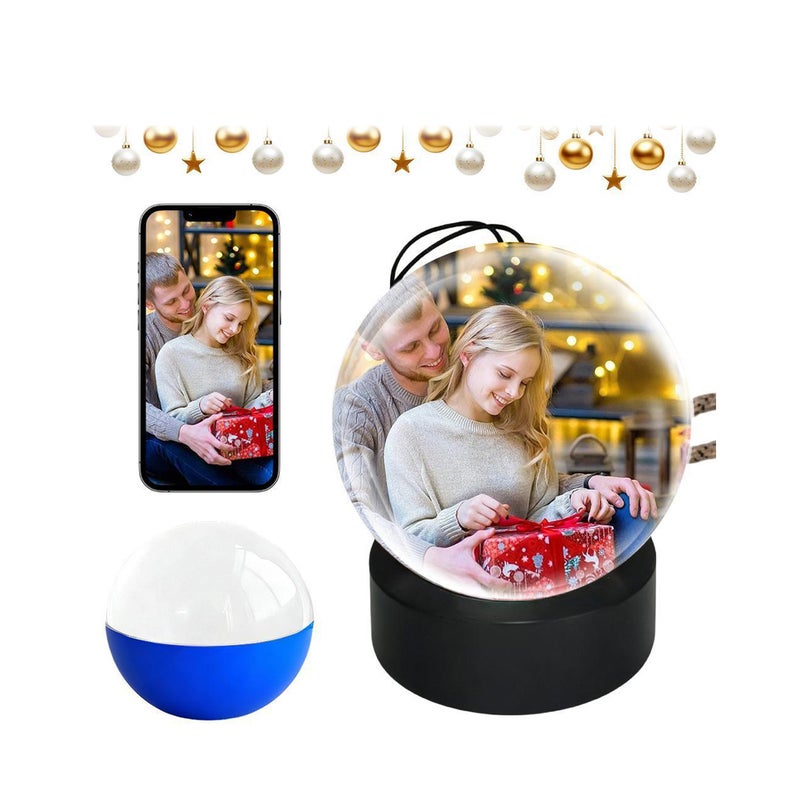 2.76" Crystal Ball Video Player, 3D Memory Orb Ball Digital Display Memory Sphere Lamp with Sound,Personalized Uploadable Videos & Photos Gift for Couples Friends Anniversary Christmas Birthday Gift - Image 1